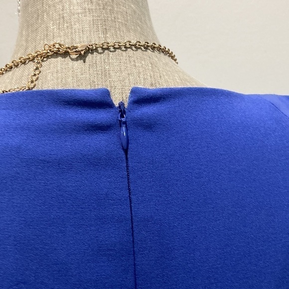 TAHARI Blue Ruched Dress 8 Medium - Picture 13 of 17